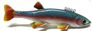 Vintage Rod Osvold & Gary Hull Trout Collaboration Folk Art Fish Spearing Decoy