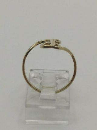 10k Yellow Gold Diamond Cut Letter L Initial Monogram Vintage Pinky Ring Size 5 7