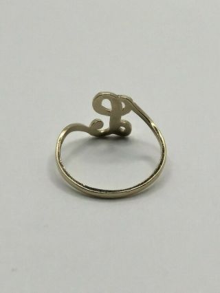 10k Yellow Gold Diamond Cut Letter L Initial Monogram Vintage Pinky Ring Size 5 8