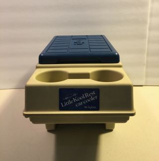 Vintage Igloo Console Cooler Little Kool Rest Car Usa Blue Cream