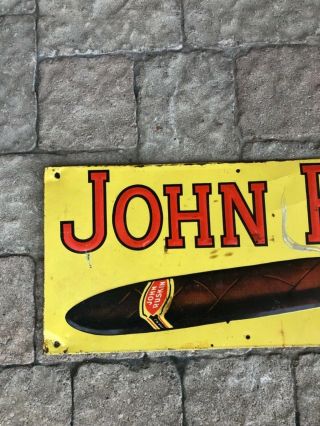 1940’s - 50’s John Ruskin Cigar Sign Embossed Vintage Advertising 30” Gas Oil Soda 2