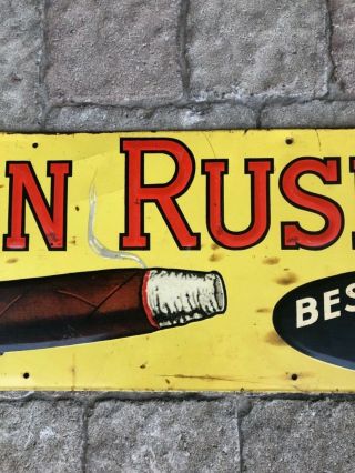 1940’s - 50’s John Ruskin Cigar Sign Embossed Vintage Advertising 30” Gas Oil Soda 3