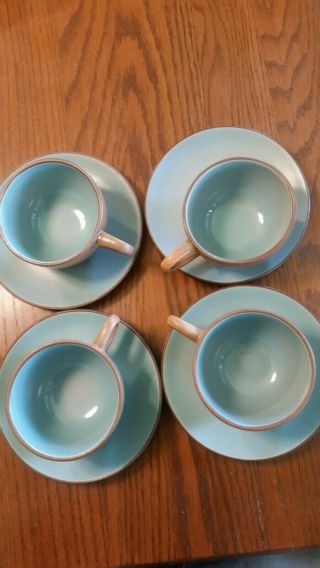 Rare Vintage Heath Ceramics Pottery Cups (8) with 4 saucers 2