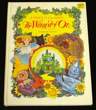 Vintage 1960s / 70s Pop Up Classic Wizard Of Oz Hc Book Random House Rare Htf