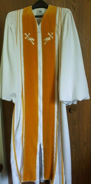 Vintage Murphy Robes White/off White Robe Clergy Pastor - Chest 40,  Length 56r