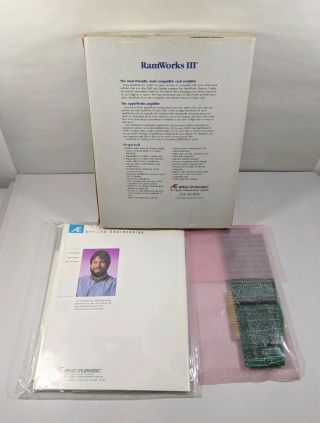 Vintage Apple II IIe Ramworks III Memory Expansion RAM Card FULLY POPULATED CIB 2