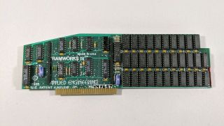 Vintage Apple II IIe Ramworks III Memory Expansion RAM Card FULLY POPULATED CIB 3