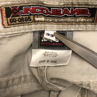 JNCO Jeans Mens Khaki Baggy Cargo Utility Pants 33 X 32 (actual 30) Vtg Skater 2