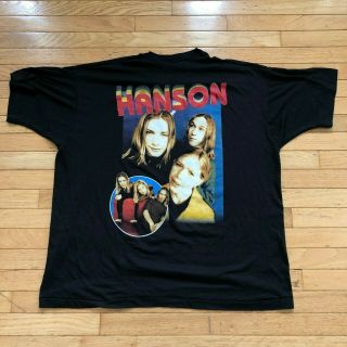 vtg 90s Hanson band double sided rap tee t - shirt mens xxl black on screen stars 3