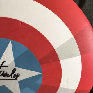 Stan Lee Signed Captain America Shield Avengers Endgame Autograph RARE Beckett 3