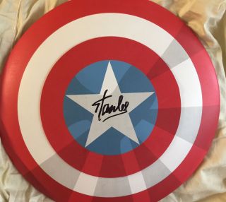 Stan Lee Signed Captain America Shield Avengers Endgame Autograph RARE Beckett 4