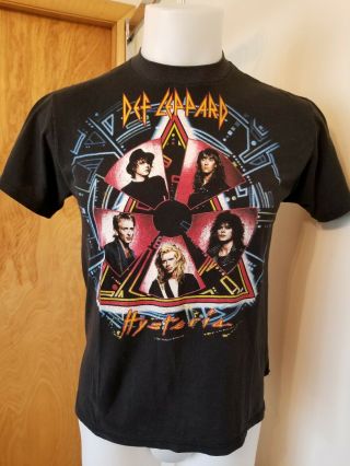 Vtg 80s Def Leppard Hysteria Concert Tour Heavy Metal T Shirt S/M 50/50 4