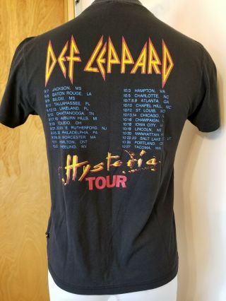 Vtg 80s Def Leppard Hysteria Concert Tour Heavy Metal T Shirt S/M 50/50 5
