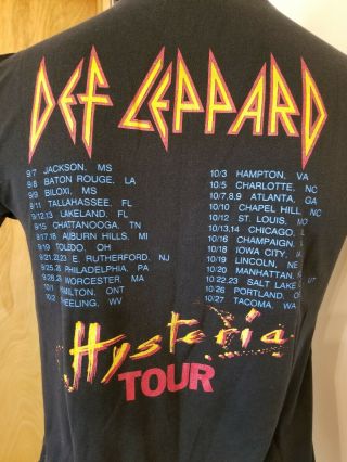 Vtg 80s Def Leppard Hysteria Concert Tour Heavy Metal T Shirt S/M 50/50 6