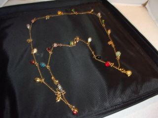 Vintage Joan Rivers Love,  Luck & Hope Charm Necklace (29 " Long)