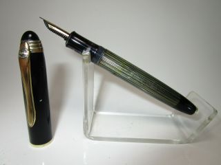 Vintage German Geha 760 Pistonfiller Fountain Pen Striated 14ct Flexy M Nib