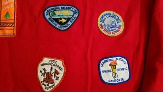 Boy Scouts Vintage Wool Shirt With Patches sz 44 Red Wool 1960 ' s 1970 ' s Jacket 2