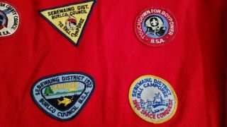 Boy Scouts Vintage Wool Shirt With Patches sz 44 Red Wool 1960 ' s 1970 ' s Jacket 4