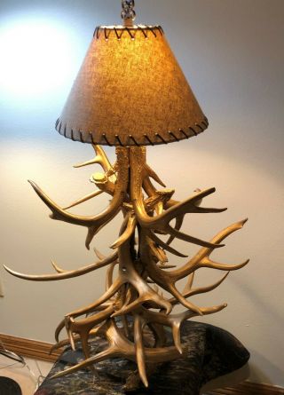 Vintage Deer Antler Lamp From Estate Of Historic Port Isabel Texas Yacht Club