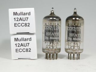 Mullard 12au7 Ecc82 K61 Matched Vintage 1958 Tube Pair Round Getter (test 90)