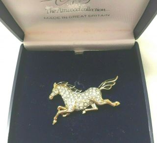 Vintage Jewellery Attwood & Sawyer Galloping Horse Brooch Pin