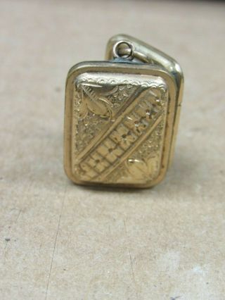 VINTAGE VICTORIAN GOLD FILLED DOUBLE PHOTO LOCKET WITH EARLY 1900 (13900 - RING - O) 3