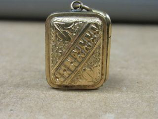 VINTAGE VICTORIAN GOLD FILLED DOUBLE PHOTO LOCKET WITH EARLY 1900 (13900 - RING - O) 4
