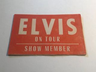 Rare Elvis On Tour Show Member / Estate Of Sonny West