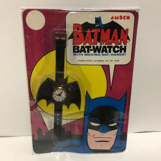 1966 Ansco Batman Bat - Watch With Moving Bat - Hands Factory Moc Very Rare