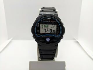 Vintage Casio Ts - 100 Thermometer World Time - Rare 80s Pre G - Shock Digital Watch