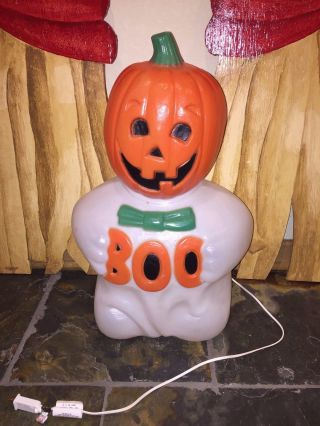 Vintage Halloween 24 " Tpi " Boo " Ghost Lighted Blow Mold Yard Decoration 2