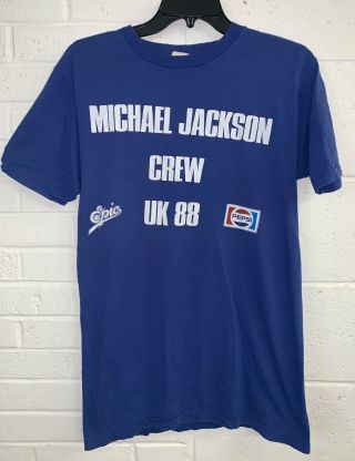 Vintage Michael Jackson 1988 Crew Uk Concert T - Shirt Medium M Pepsi Epic Rare