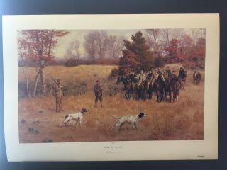 A Field Trial - On The Point By J.  M.  Tracy Fox Hunting Art Print