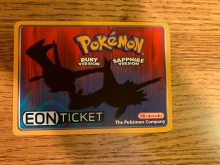 Pokemon Eon Ticket Ruby Sapphire Ultra Rare Authentic - Nintendo E - reader 2