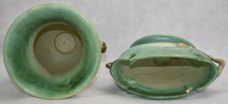 Vintage Roseville Pottery Green Pine Cone Vases 911 - 12 845 - 8 5