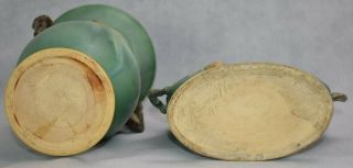Vintage Roseville Pottery Green Pine Cone Vases 911 - 12 845 - 8 6