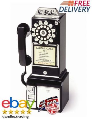 Retro Home Phone Wall Mounted Classic American Diner Telephone Vintage Fifties