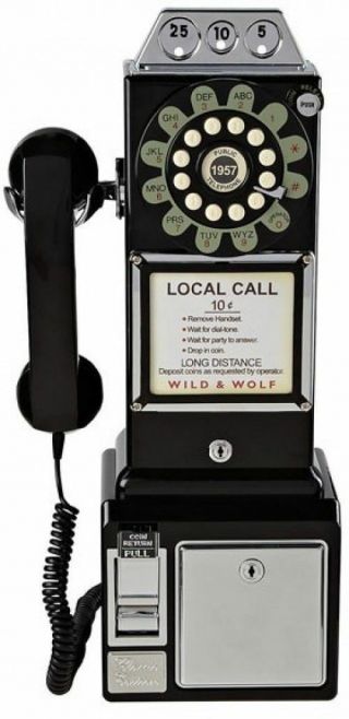 Retro Home Phone Wall Mounted Classic American Diner Telephone Vintage Fifties 2