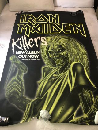 Iron Maiden Killers Promo Poster Huge Rare Vtg 1981 The Number Of The Beast