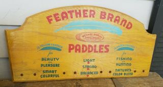 Vintage Feather Brand Wood Paddle Store Display,  Weigand Display & Mfg,  Memphis