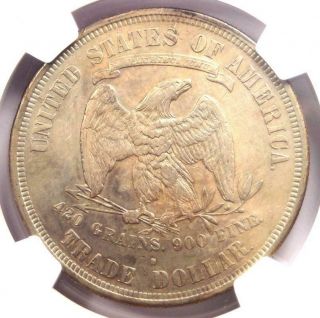 1876 - S Trade Silver Dollar T$1 - Certified NGC AU Details - Rare Certified Coin 4
