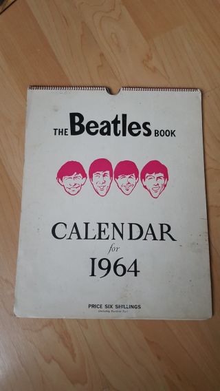 Vintage Rare The Beatles Book Calendar 1964 Size 29cm X 23cm