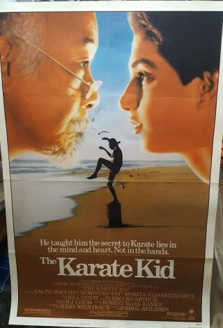 Vintage Karate Kid 41x27 Single Sided Movie Poster 1984