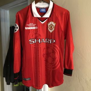 Umbro Vintage 1999 Manchester United Long Sleeve Gunnar Solskjaer Small Jersey