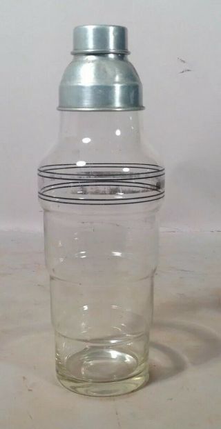 Vintage Art Deco Cocktail Shaker For Philco Radio Bar Fostoria Glass