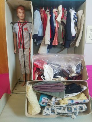 Vintage Barbie Doll Case Ken W/ Allan Doll Clothes Packed 1962