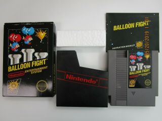 Balloon Fight - Nes - Complete Cib Rare 5 Screw,  Hang Tab,  Sticker Seal