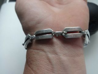Vintage Sterling Silver Link Bracelet//heavy// 37.  89 Gr//7 3/4 " Long