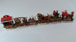 RARE Danbury Christmas Westie Express Train 6 pc.  Set Very Hard To Find 4