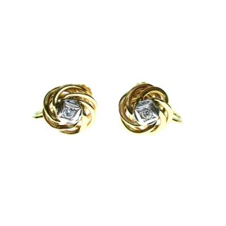 Vintage Palladium And 14k Yellow Gold Diamond Earrings 4.  5 Grams F Color Vs Clar